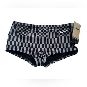 Nike Men's 30 Hydrastrong Multi Print Square Leg Brief Swimsuit Smoke Grey New